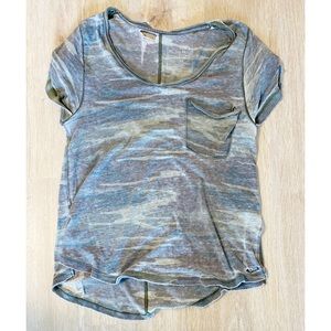 Free People Distressed Camo Tee XS
